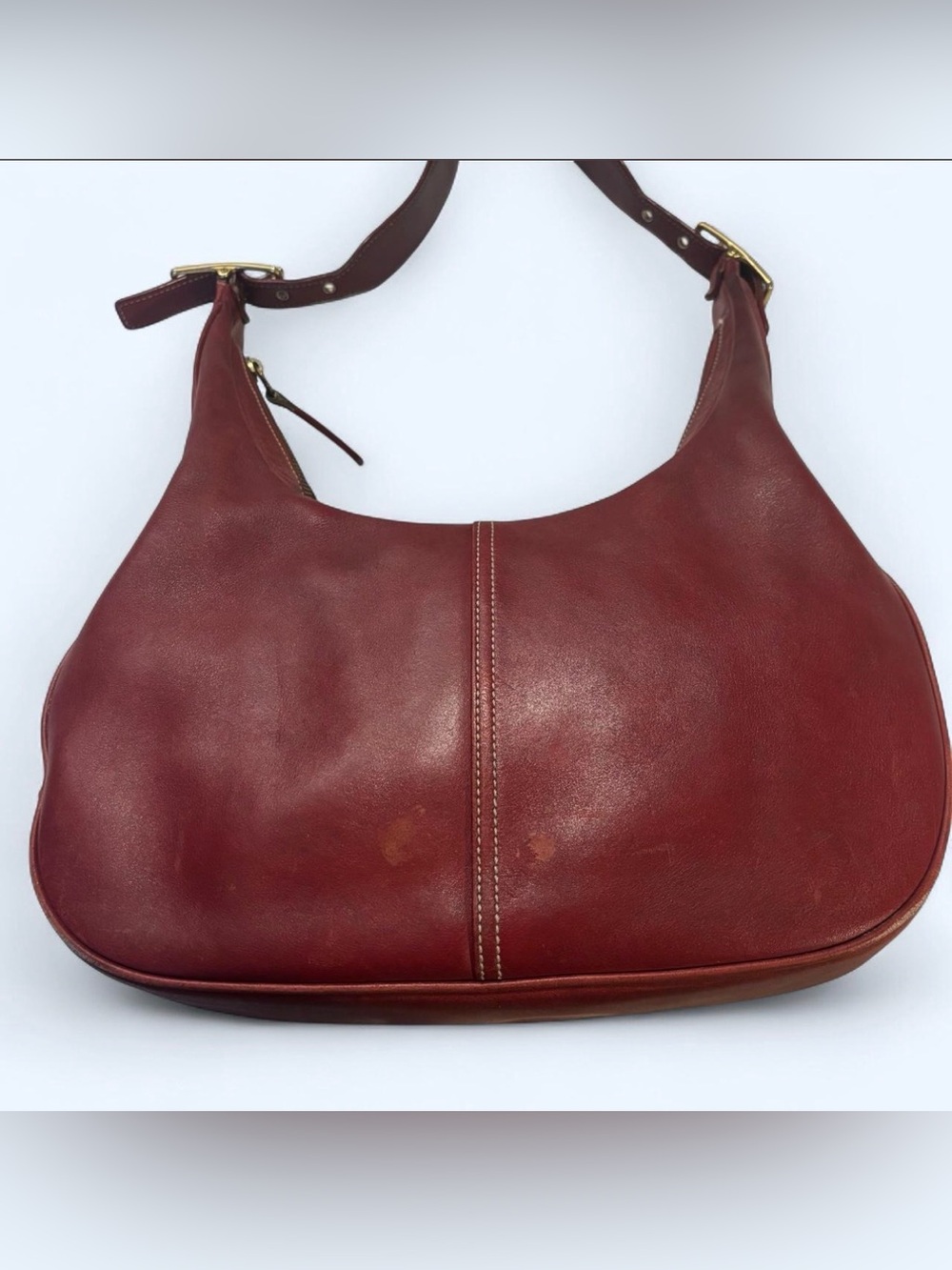 VTG Y2K Coach Red Leather Zoe Hobo Shoulder Bag 9591 Legacy West Crescent